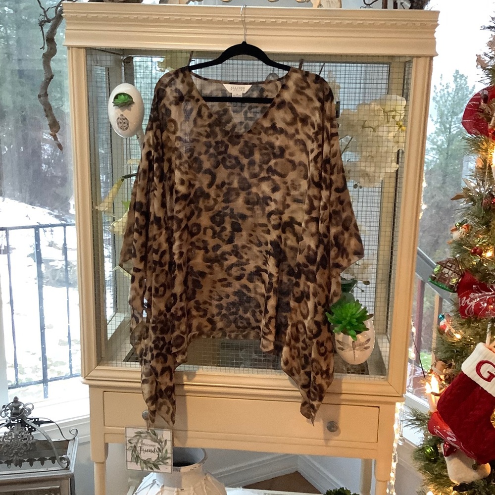 Allison Taylor Brown Kimono Tunic Top M-L